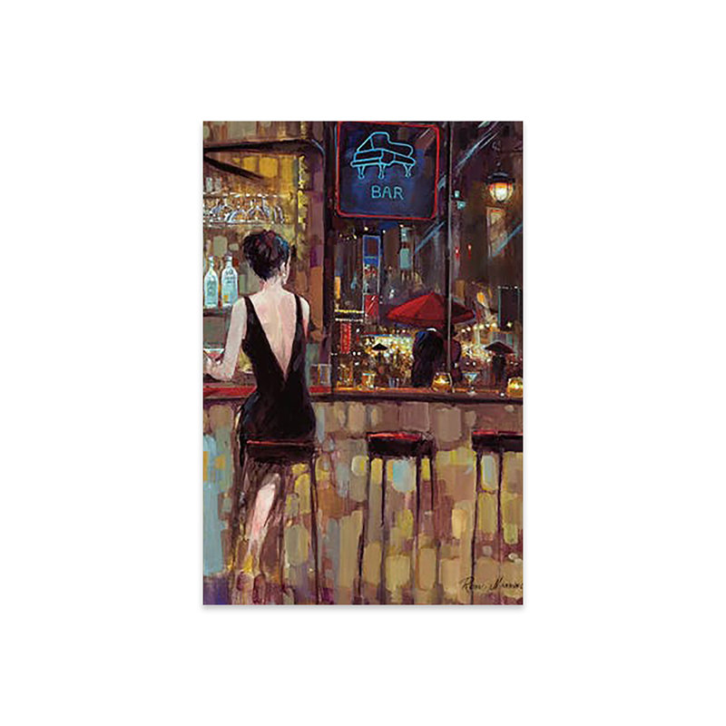 Piano Bar par Ruane Manning - impression sans cadre, H 24 po x l 16 po x P 0,25 po