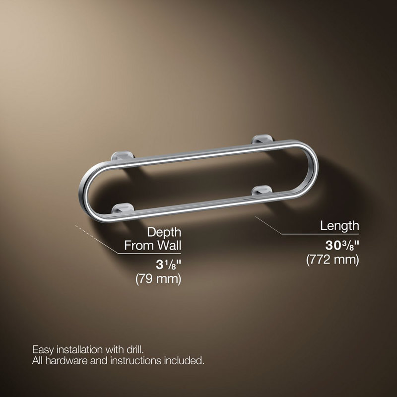 Belay Grab Bar Loop, Polished Chrome