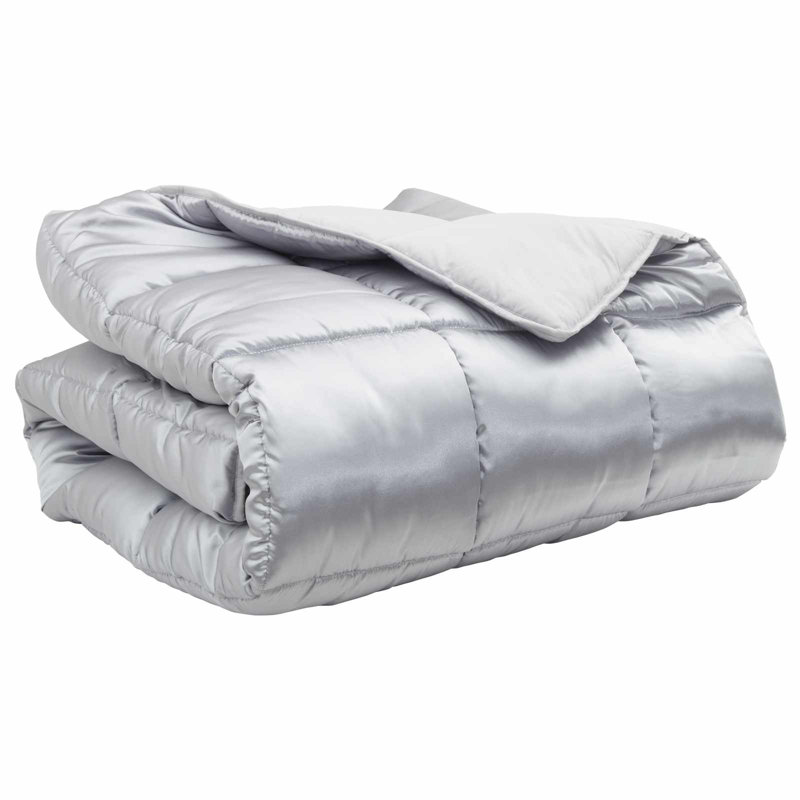 Winter Duvet Silver 220 X 140 Cm Satin And Microfiber, Single