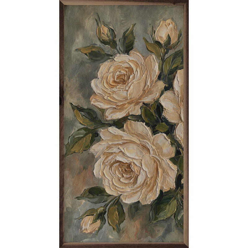 Étude de la rose blanche antique, 18x36