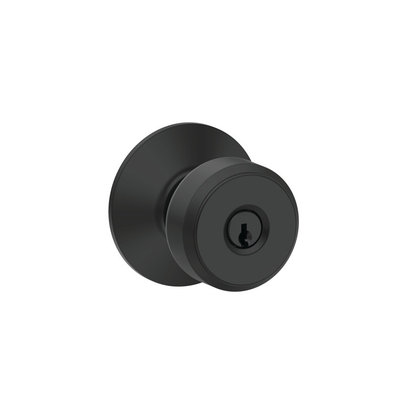 Bowery Keyed Entry Knob, Matte Black