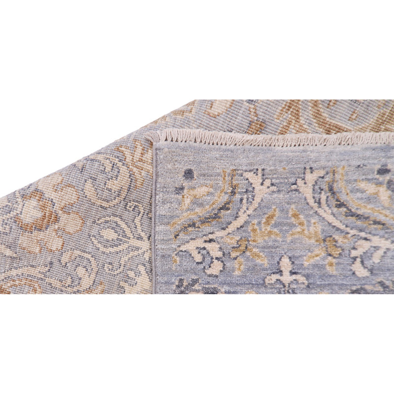 Tapis bleu / gris de haute qualité noué à la main Ziegler 3000