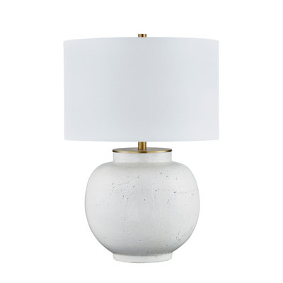 Kandi 27" Ceramic Table Lamp with Fabric Shade, Ivory