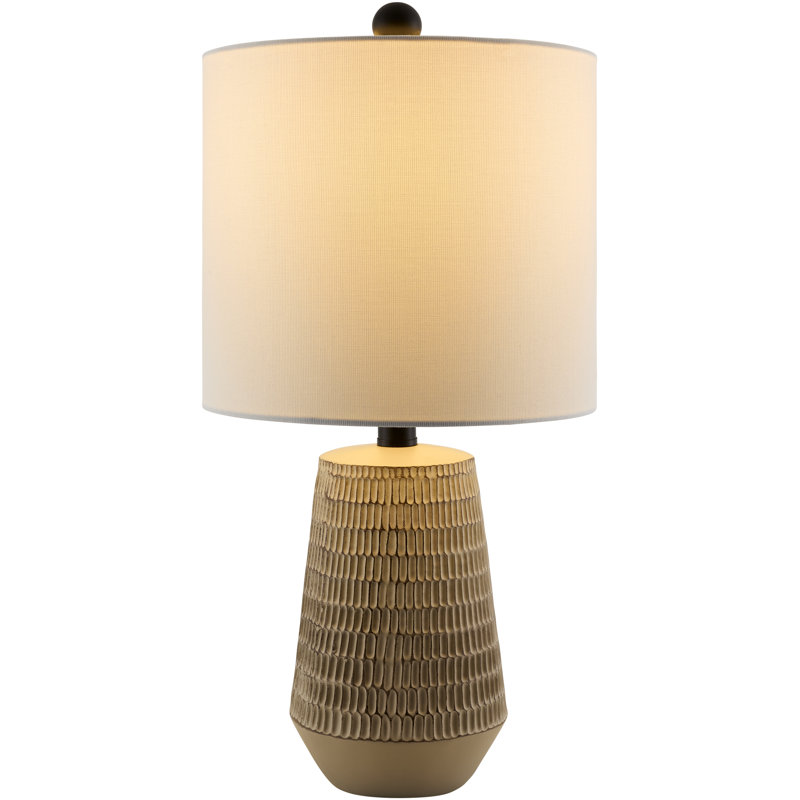Ashyra Resin Table Lamp, Beige, White