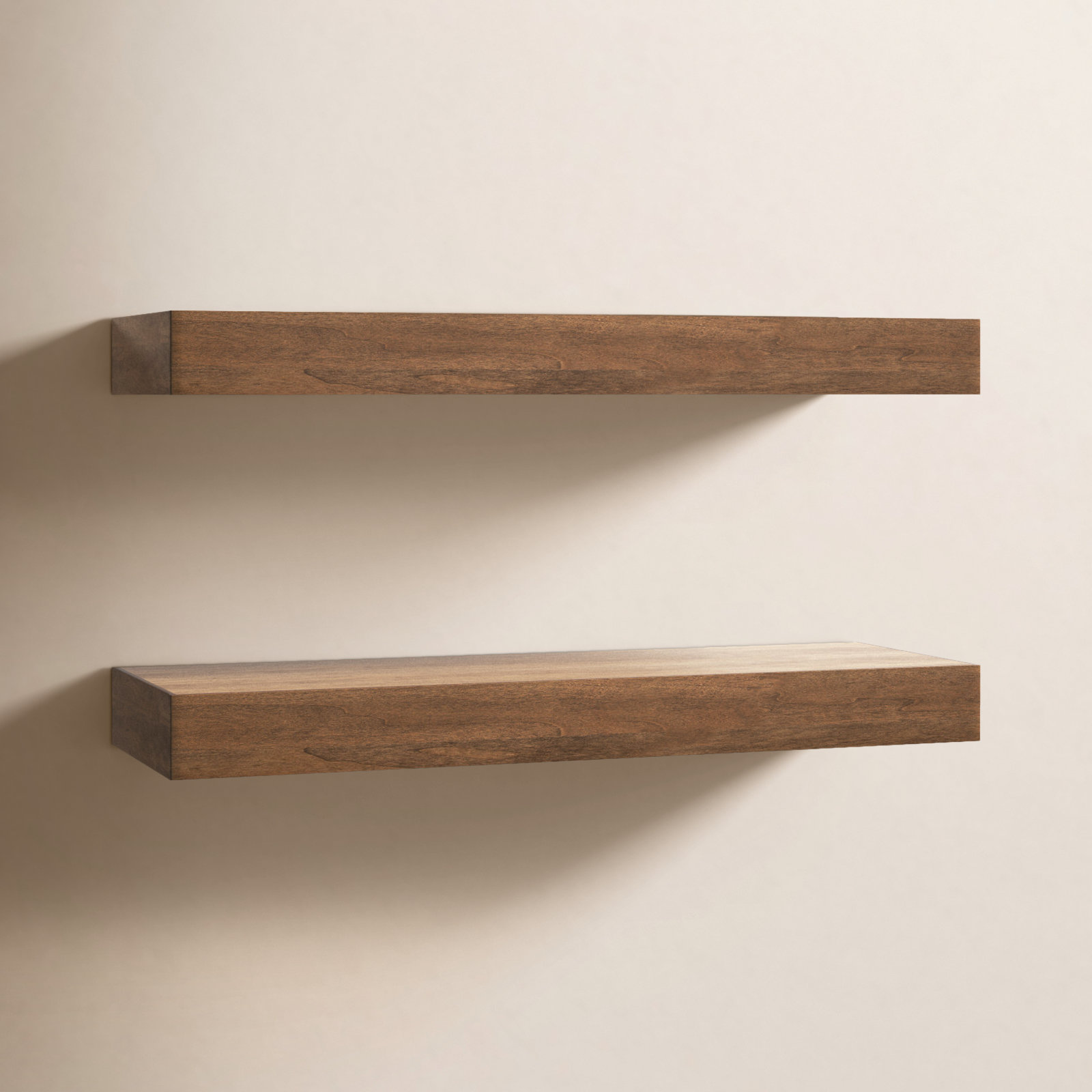 Jeremiah 2 Piece Picture Ledge Wall Shelf, Rustic Brown, 2.3" H x 24" W x 8" D
