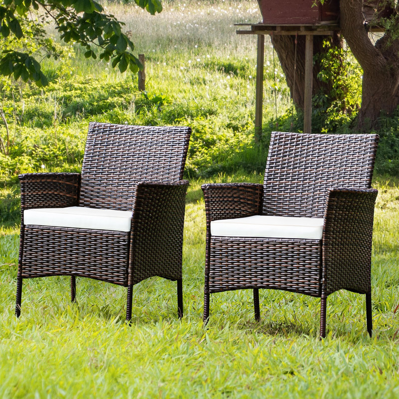 Chaise de patio avec coussins Vivelle, Brun