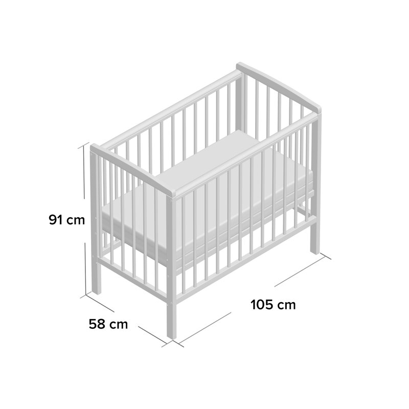 Sydney Cot Bed, White