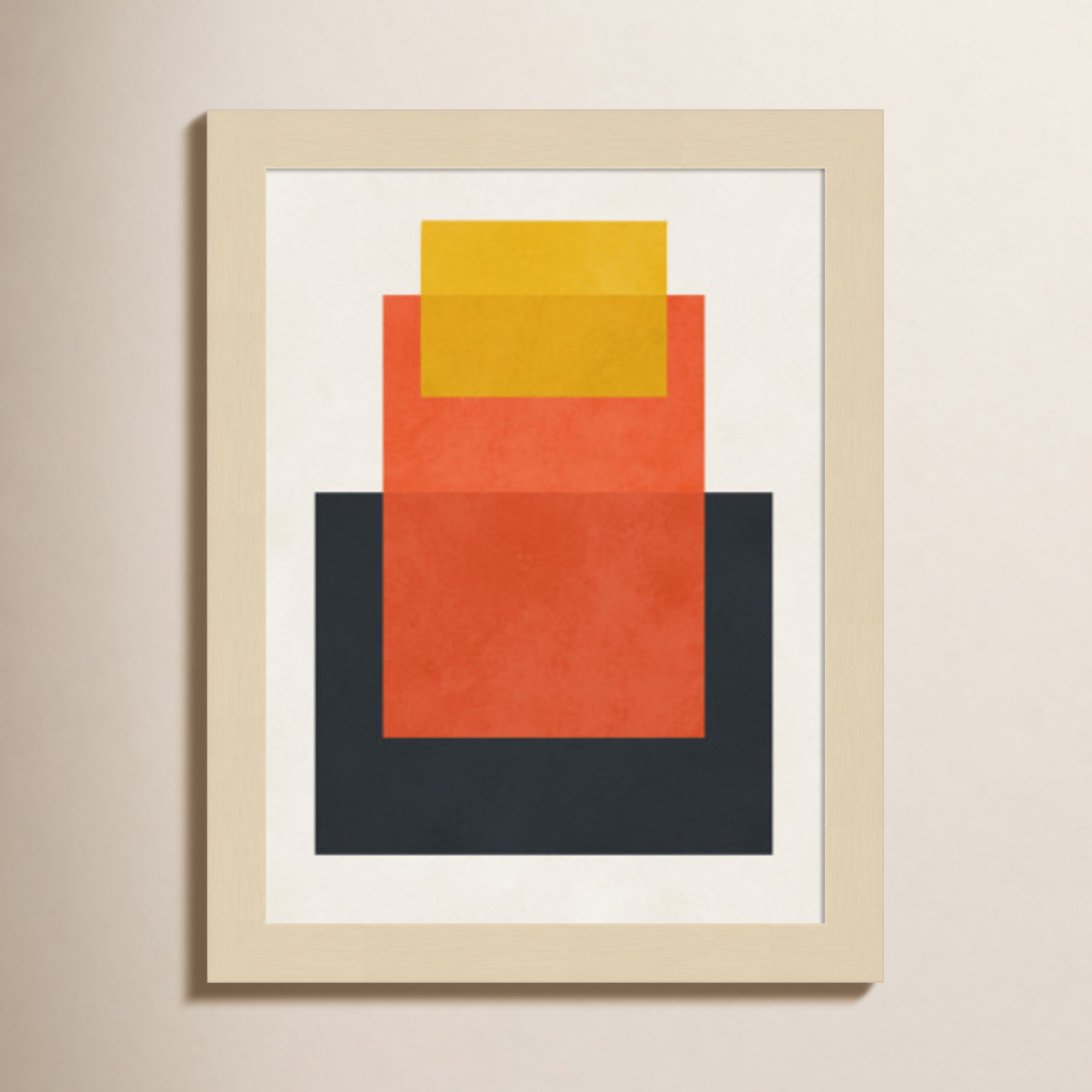 Overlapping Geometry 10 Print, 13" H x 10" W, Brown/Orange, Brown