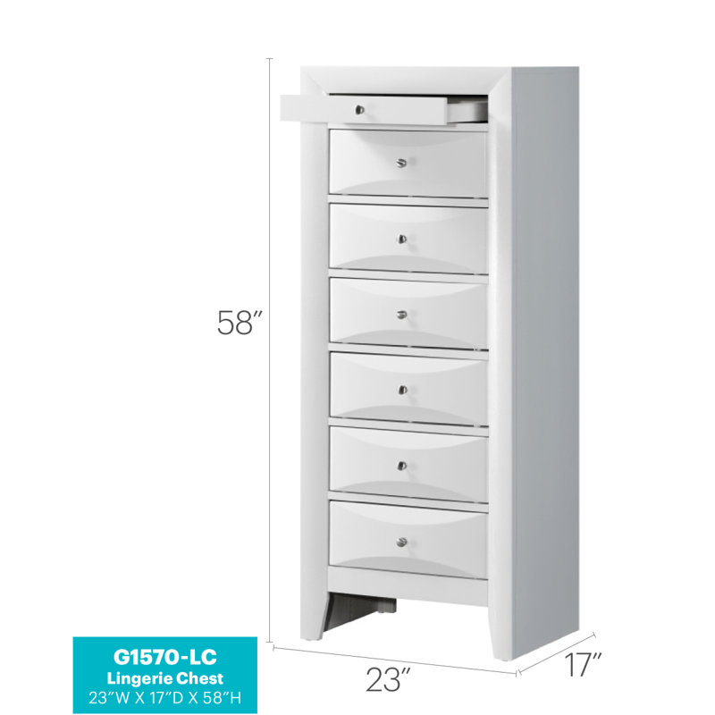 Commode pour femme 7 tiroirs Marilla, Blanc