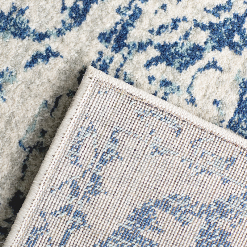 Tapis oriental bleu / ivoire Annette, Rectangle 12 pi x 18 pi