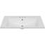 Plateau de meuble-lavabo simple 30 po avec lavabo blanc, 3 trous de robinet, céramique, blanc