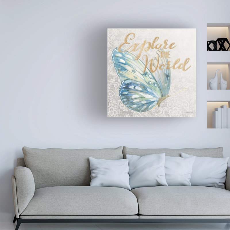 Œuvre sur toile, papillon Danhui Nai, H 18 po x l 18 po