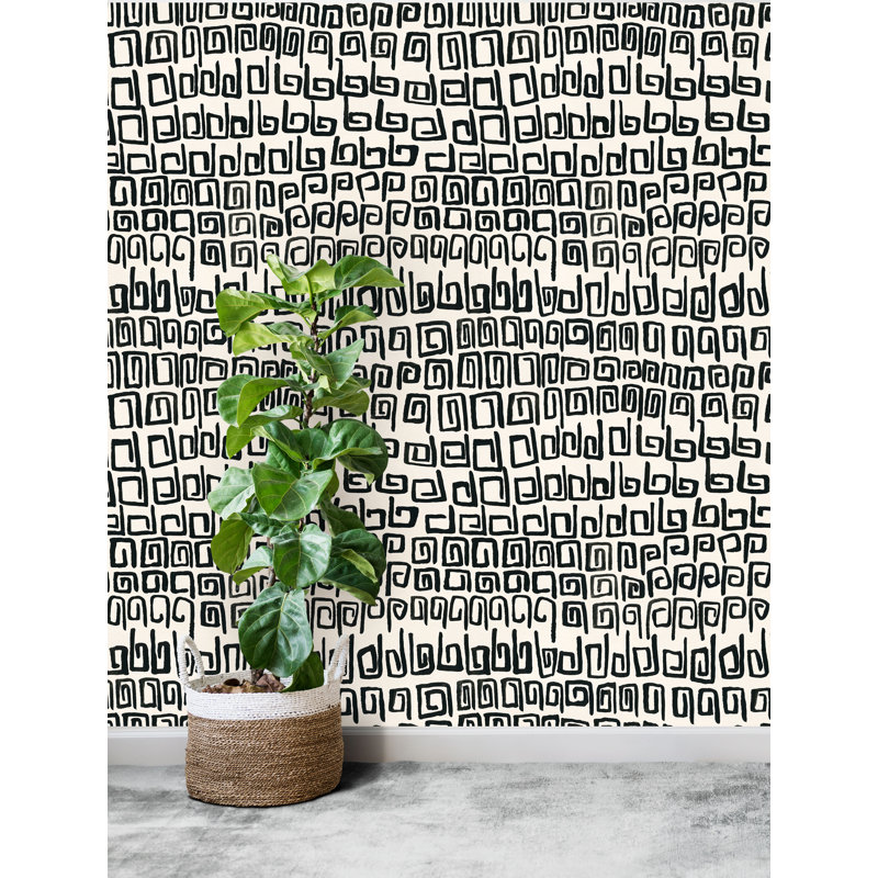 Rouleau de papier peint L 33 pi x l 20,5 po, Crème/noir
