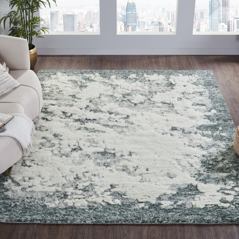 Derekia Wool Abstract Area Rug, Rectangle 10' x 14'