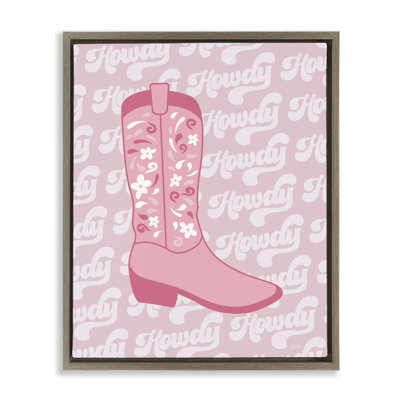 «Pastel Cowgirl Boot Howdy», art mural encadré flottant par Natalie Carpentieri