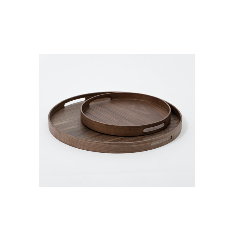 Wood Decorative Tray, Brown, 1" H x 18" W x 18" D