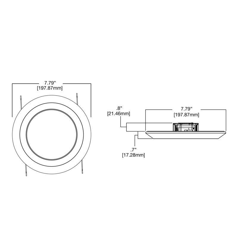 6'' LED Open Recessed Trim, 3000, 80, Without Junction Box