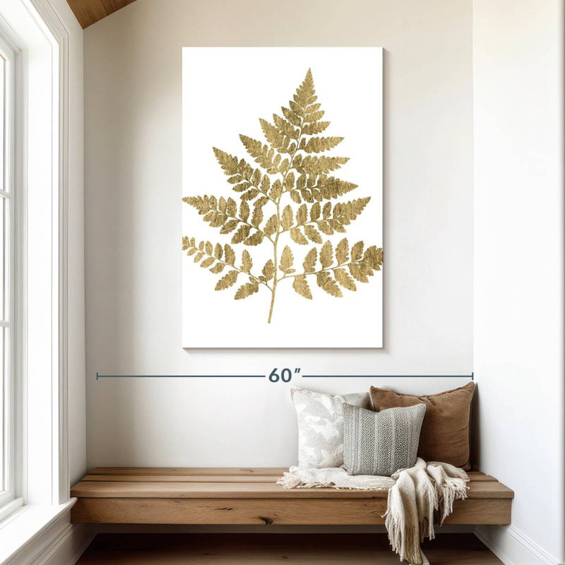 Harnek Graphic Gold Fern I, 48" H x 32" W