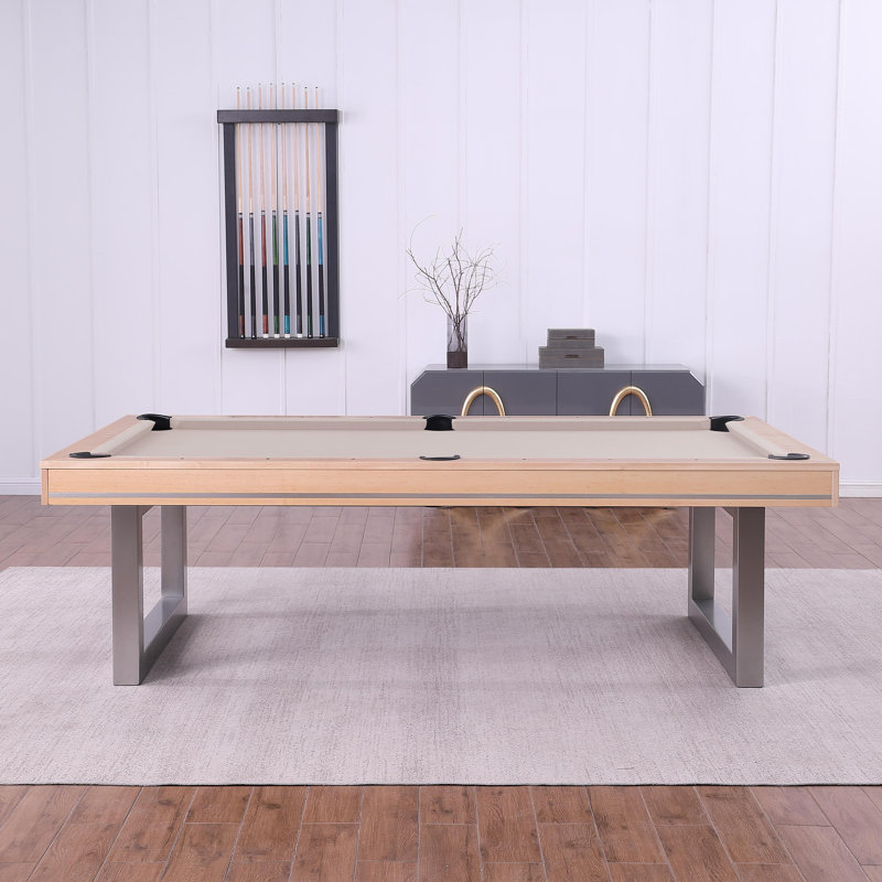 Table de billard en bois massif avec plateau de salle à manger Harmony, Sable, Chêne Naturel, 8'