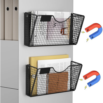 Magnetic File Holder, 2 Pockets Magnetic File Folder Holder No Drilling