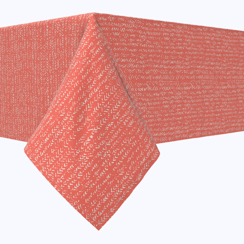 Rectangular Tablecloth, 100% Cotton, 52X104", Coral Batik Design, 104" L x 60" W Rectangular