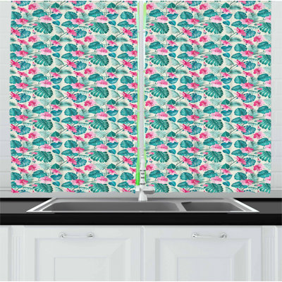 Floral Tailored Kitchen Curtain