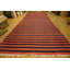 Très grand tapis indien tissé à plat rouge sur fond rouge Dhurrie
