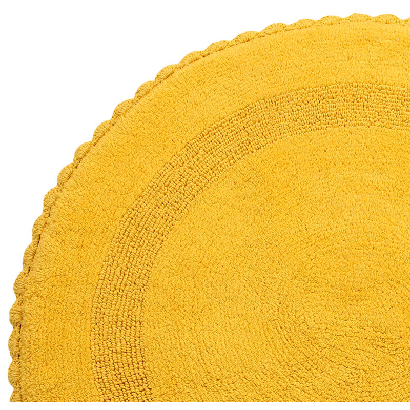 Jarris Cotton Bath Rug, Yellow