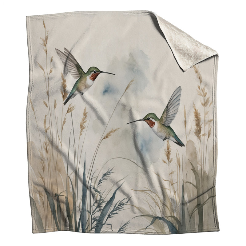 Hummingbirds In Flight Blankets, 50in W x 60in H