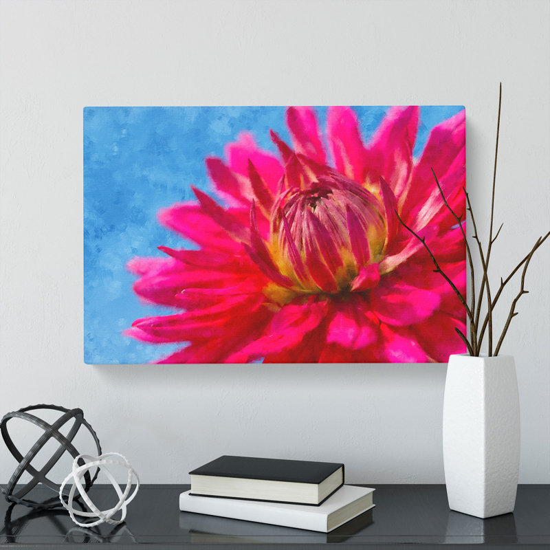 The Pink Flower - Wrapped Canvas Print, 35cm H x 50cm W x 3cm D