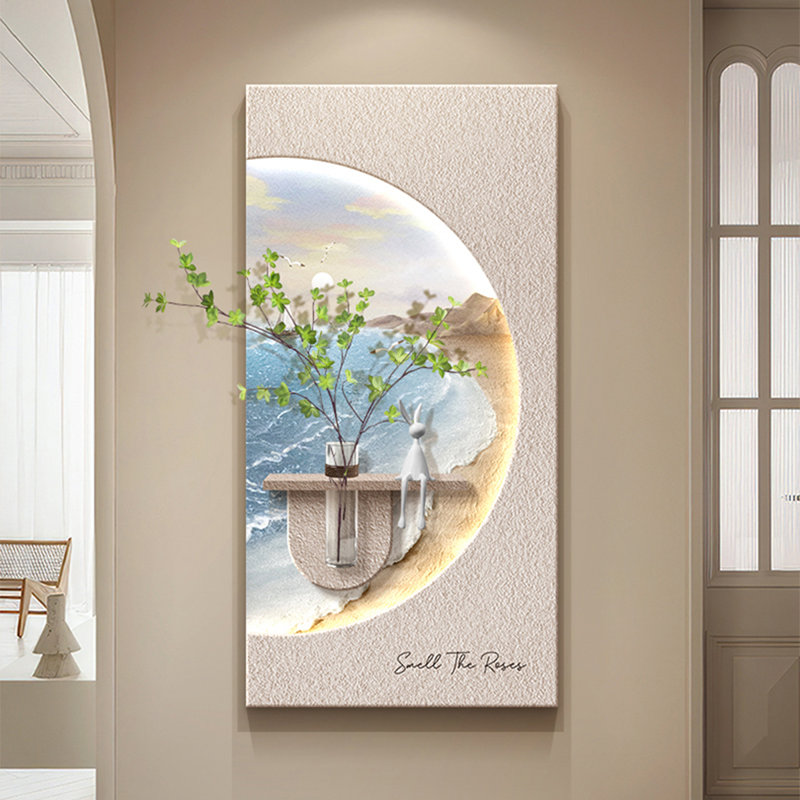 Art mural blanc en grès, H 31,5 po x l 15,75 po