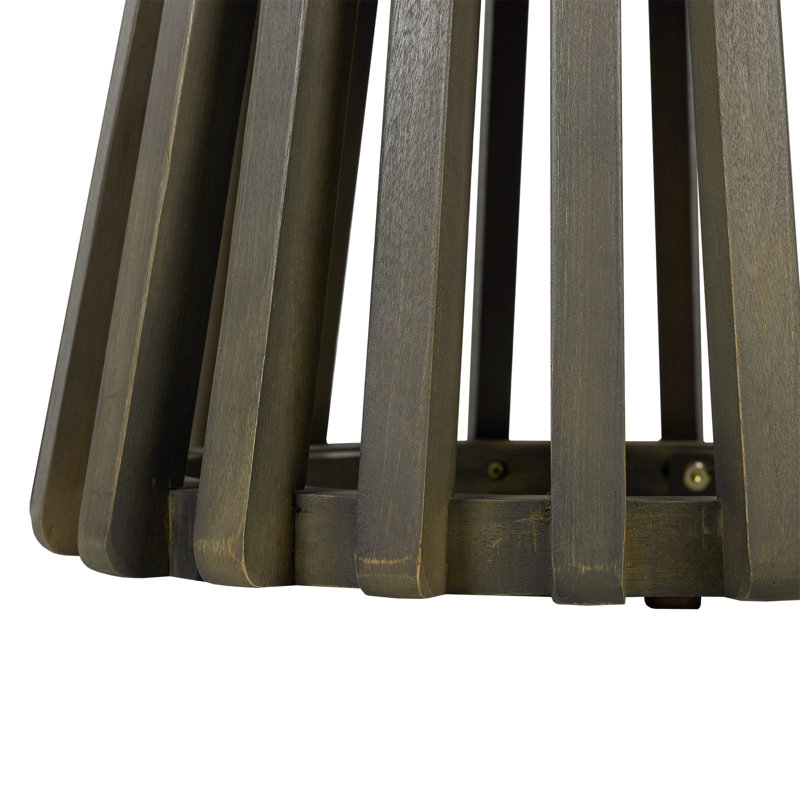 Ensemble de patio Ensemble de meubles d'extérieur en bois d'acacia - Ensemble de conversation moderne avec fauteuil et table de bout pliable pour le jardin, le patio et la terrasse (fini gris + crème)