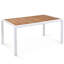 Ensemble de table de salle à manger 7 pièces, ensemble de meubles d'extérieur en osier avec 6 chaises, rotin tissé deux tons, plateau de table en bois d'acacia