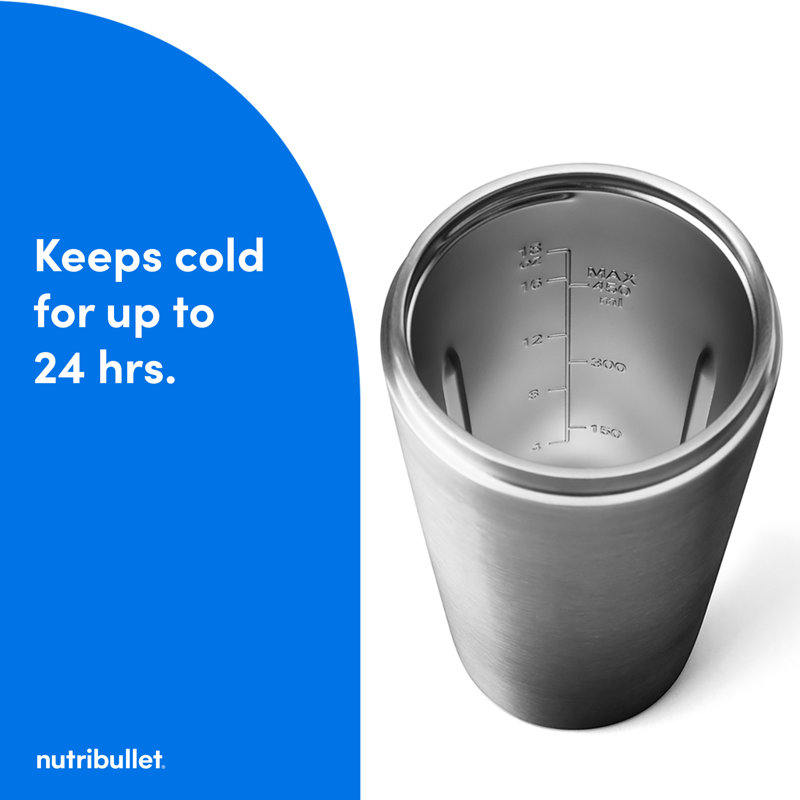 Nutribullet Flip Insulated Portable Blender, Stainless Steel
