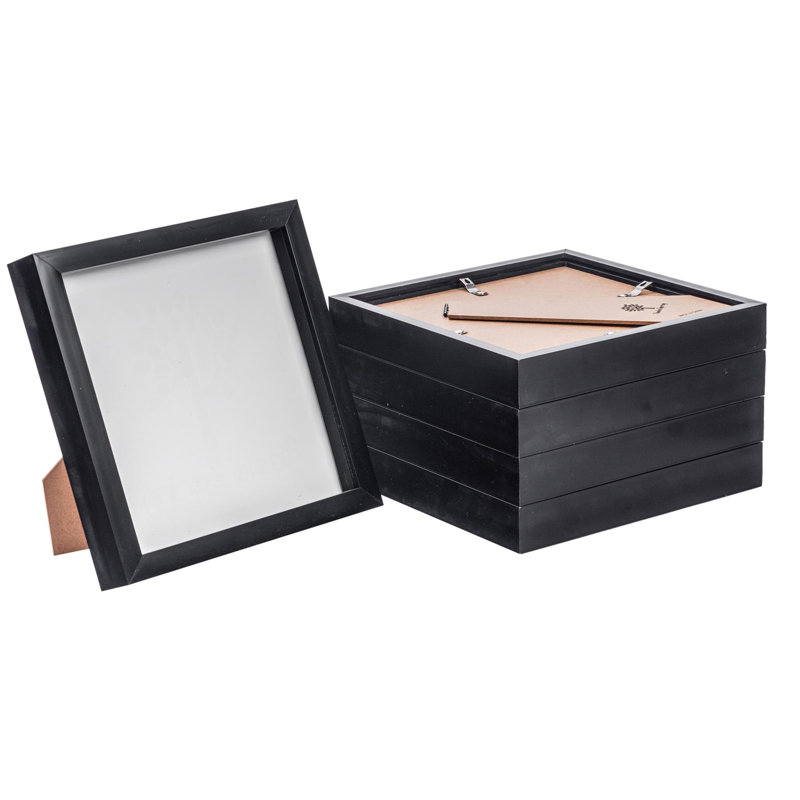 Nicola Spring - 3D Box Photo Frames - Pack of 5, 22.5cm H x 22.5cm W x 3.5cm D, Black