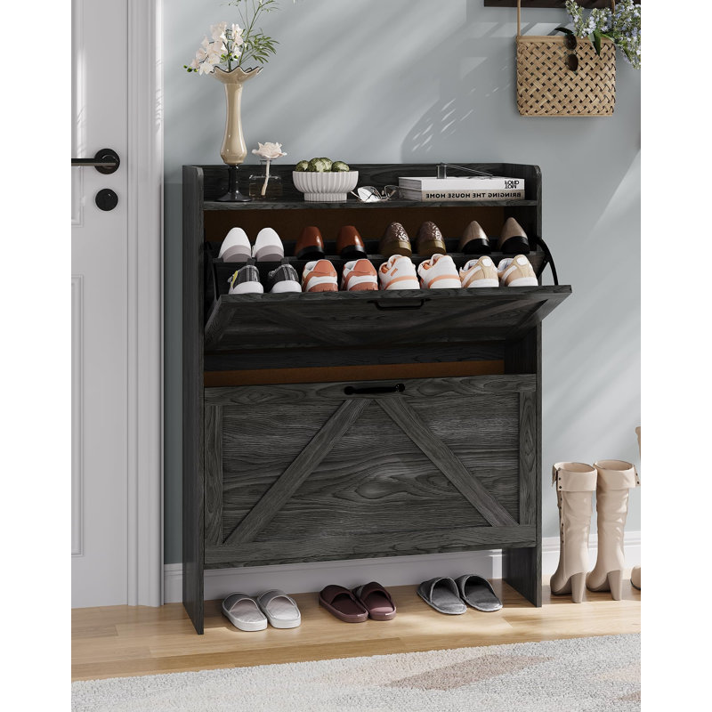 16 Pair Shoe Storage, Black