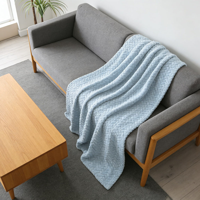 Jeté en polaire jacquard doux et moelleux pour le canapé, couvertures en flanelle chaude et moelleuse pour l'hiver, jetés décoratifs lavables à la machine