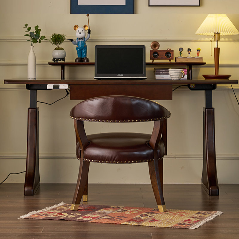 62.99"Modern Solid Wood Cherry Electric Height-Adjustable Desk