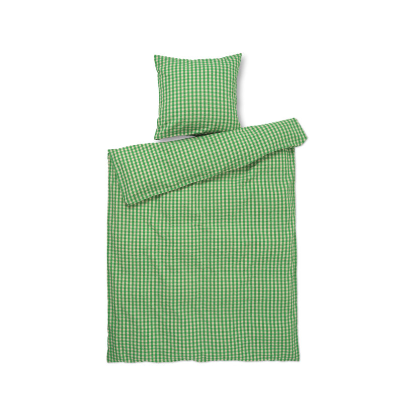 Baek And Bolge Duvet Cover, Twin Duvet Cover + 1 Standard Pillowcase, Green/Sand