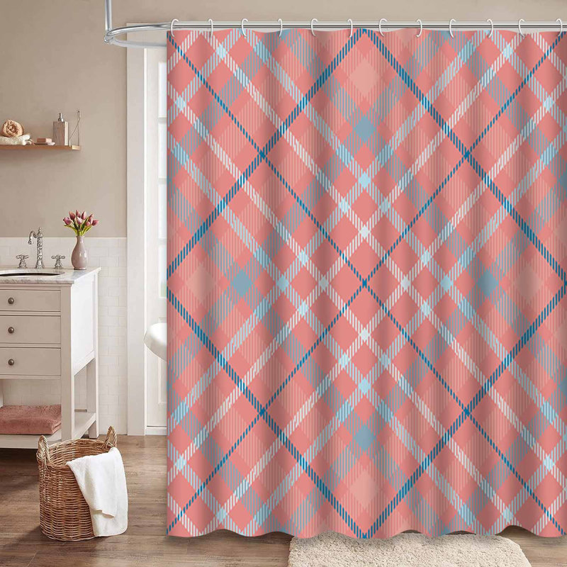 Rideau de douche Tartan, L 72 po x l 78 po