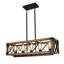 Rectangle Wood Chandelier Kitchen Lighting Fixtures,5 Lights Ceiling Hanging Pendant Lighting Farmhouse