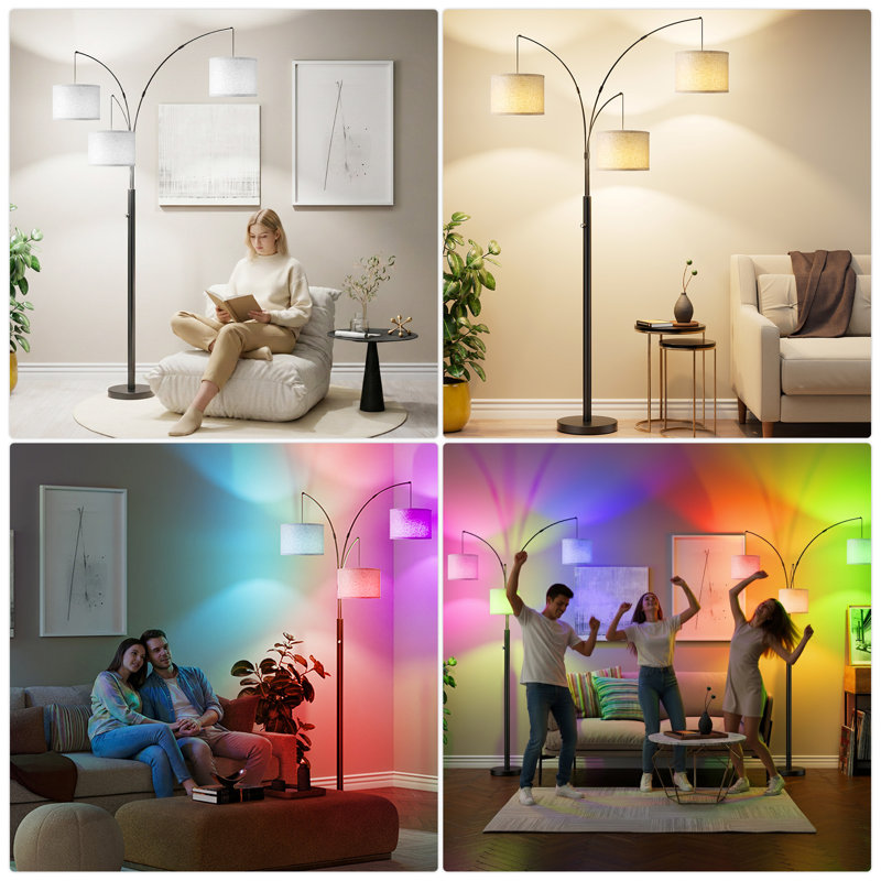 Three-Color Temperature & Dimmable Three-Head Floor Lamp: Create A Cozy Home Lighting Ambiance