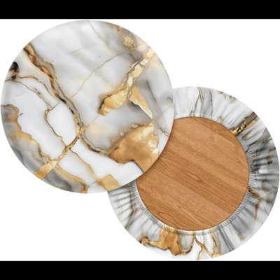 Classic Marble Bar Stool Covers Round Stool Cushion Covers Set 2 Pack Stool Chair Covers Barstool Covers Slipcovers