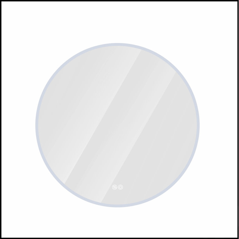Miroir rond de salle de bain à DEL avec éclairage réglable, antibuée et fonction de gradation pour les salles de bain et les chambres modernes