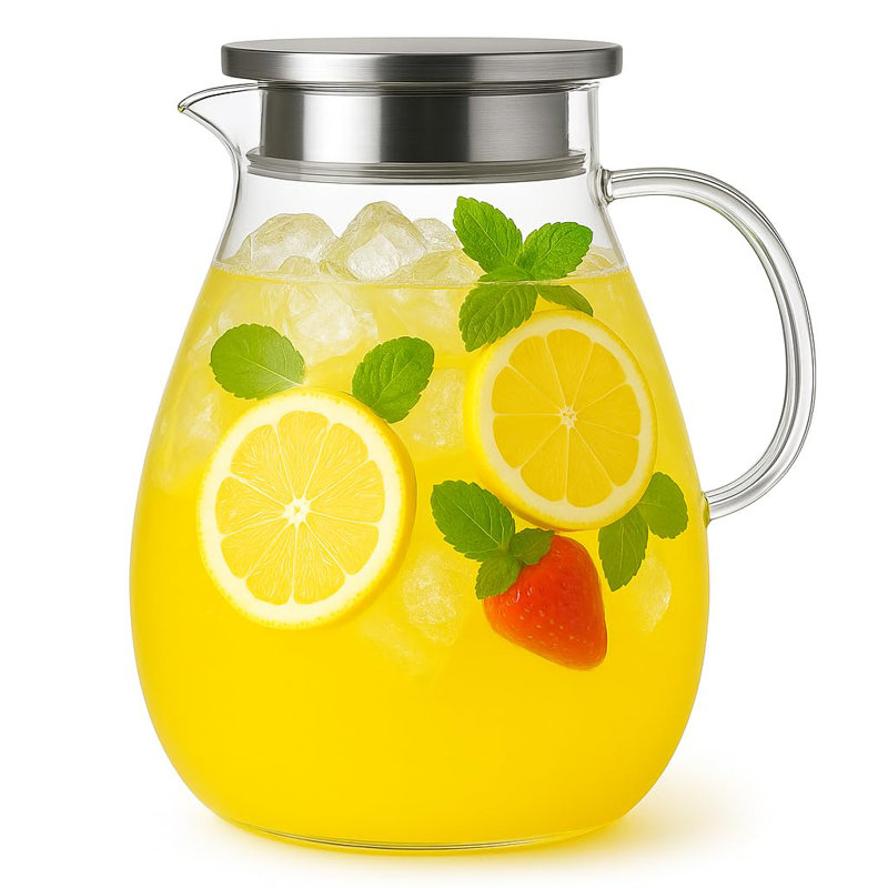 Carafe d'eau en verre de 1 gallon avec couvercle