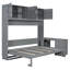 Grand lit escamotable mural avec bureau, tablettes de rangement et grandes armoires-108986297