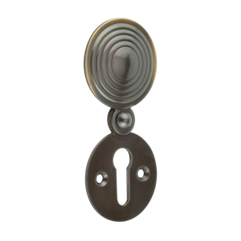 Reeded Escutcheon, Antique Bronze