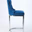 Ensemble de 2 tabourets de bar de 25 po de hauteur comptoir, velours bleu moderne avec dossier à boutons et garniture de rivets, base en métal pour tables de salle à manger, chaises d'îlot de cuisine rembourrées-496454651