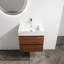 Meuble-lavabo 24 po avec lavabo en résine et 2 tiroirs à fermeture en douceur - Fixation murale intrigante, tiroirs à fermeture en douceur, enchanteur