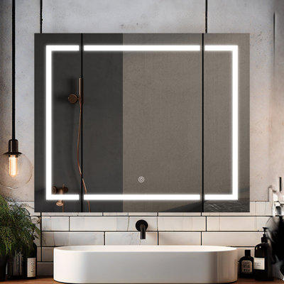 Donnie 36" W x 30" H x 5" D, LED Medicine Cabinet with Defogger, Dimmer, Adjustable LED 3X Magnifying Mirror, Electrical Outlets